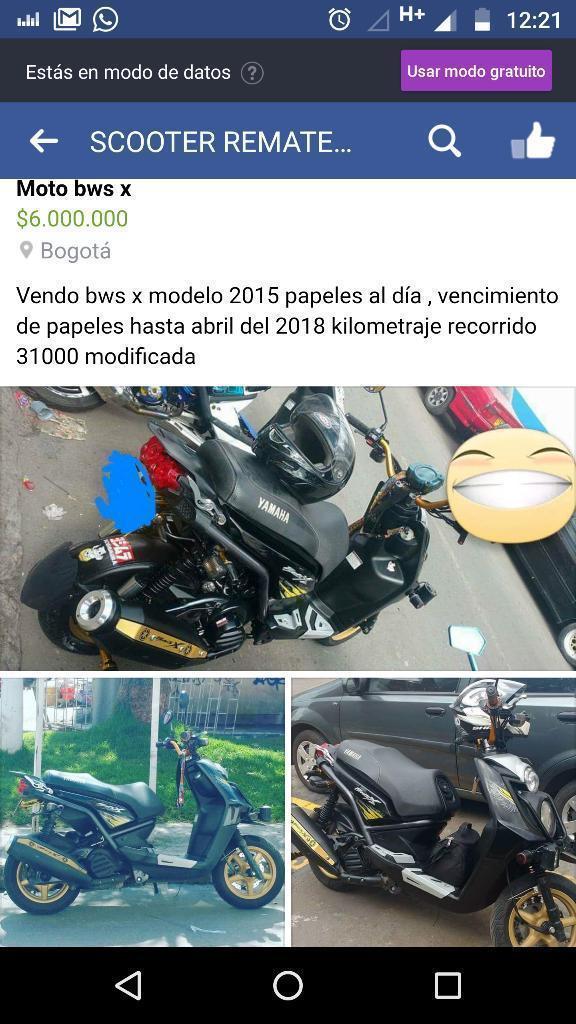 Vendo Bws Modelo 2015 Papeles Al Dia