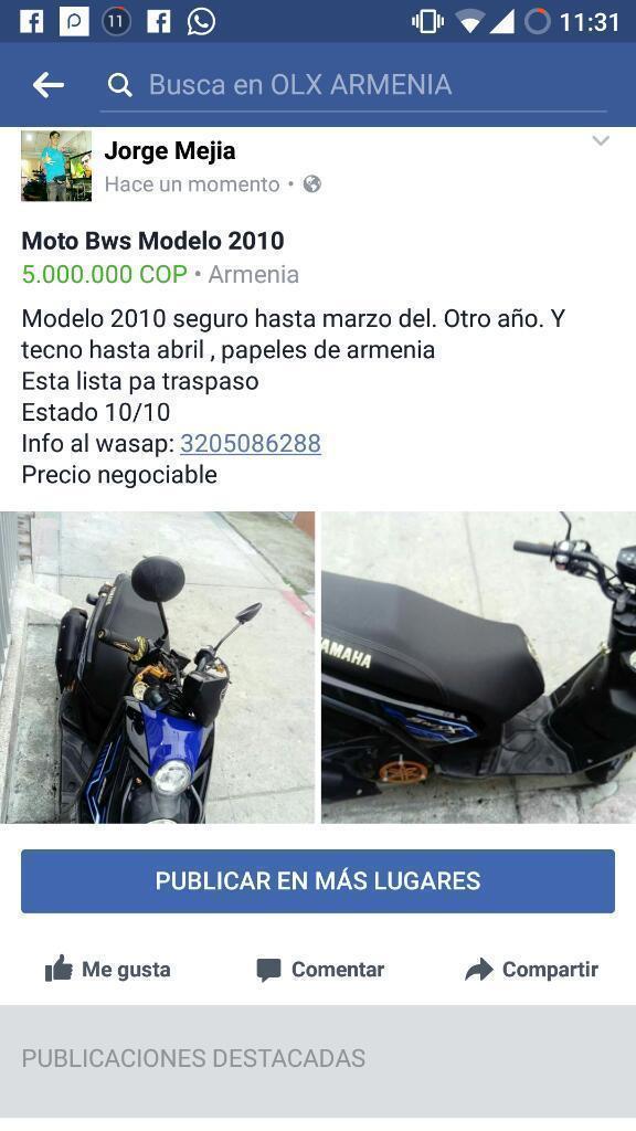 Moto Bws Modelo 2010