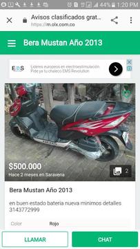 Moto Bera Mustang 150 Cc Automatica