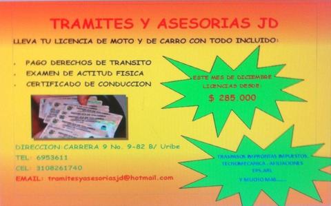 LICENCIA DE MOTO $ 500.000