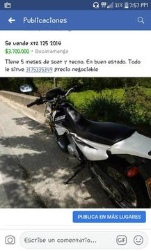 Se Vende Xtz 125 Papeles Aldiq