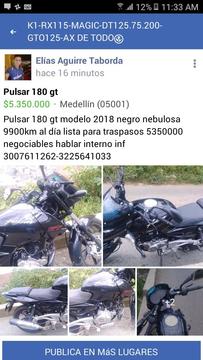 Pulsar 180 gt 2018 en 5350000