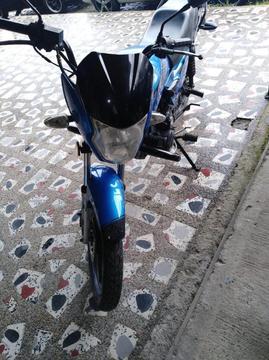 moto AKT color azul