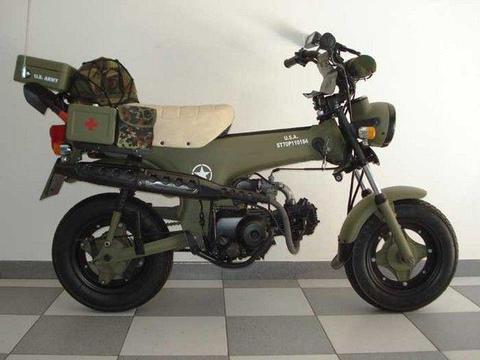 moto honda c70 verde militar vintage modelo 75