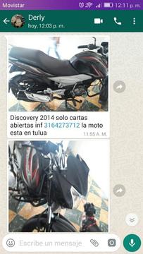 Vendo Moto Discovery Modelo 2014