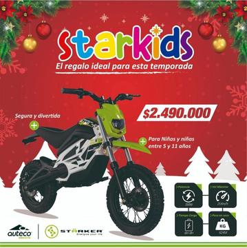 !!!STARKIDS !!!Moto eléctrica para niños fácil de manejar y muy divertida. El regalo perfecto para esta temporada